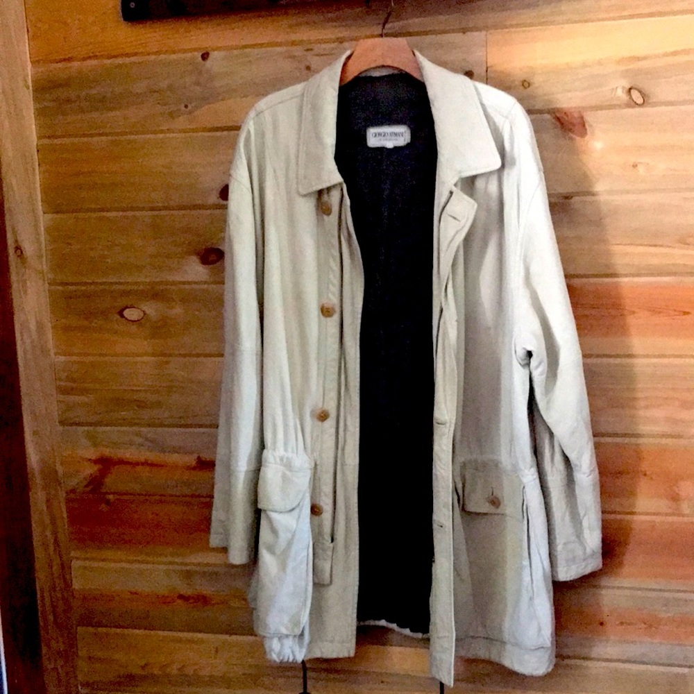 Giorgio Armani Le Collezioni Size 44 Tan Goat Skin Coat